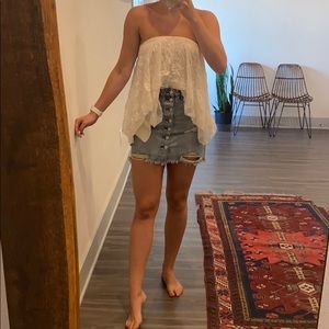 Free People Strapless Flowy Top